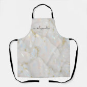 Elegante opaal edelsteen marmer iriserend schort (Voorkant)