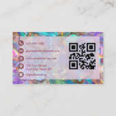 Elegante Opal Edle Steen Moderne QR-Code Visitekaartje (Achterkant)