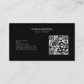 Elegante Opal Glitter Haar Script Schaar QR Code Visitekaartje (Achterkant)