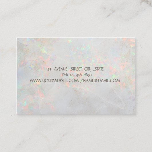 Elegante Opal Holografisch Goud, Bruine Lotus, Yog Visitekaartje (Achterkant)