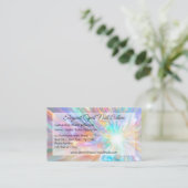 Elegante Opal Holographic Crystal Pedicure Salon Visitekaartje (Staand voorkant)