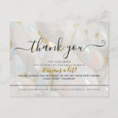 Elegante Opal Steen Custom Logo Bedankkaart Briefkaart (Voorkant)