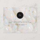 Elegante Opal Steen Custom Logo Bedankkaart Briefkaart (Achterkant)