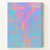Elegante Opal Steen Textuur Aangepaste Naam Kunst Notitieboek (Achterkant)