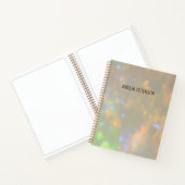 Elegante Opal Steen Textuur Aangepaste Naam Schets Notitieboek (Binnen)