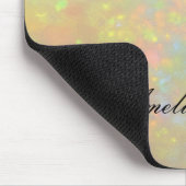 Elegante Opal Steen Textuur Moderne Script Aangepa Muismat (Hoek)