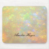 Elegante Opal Steen Textuur Moderne Script Aangepa Muismat (Voorkant)