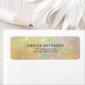Elegante Opal Steen Textuur Retouradres Etiket (Insitu)