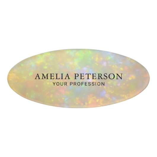 Elegante Opal Steen Textuur Werknemer/ Personeel Naambadge (Voorkant)