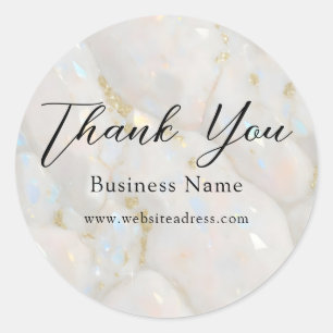 Elegante Opal Stone Bedankt Ronde Sticker
