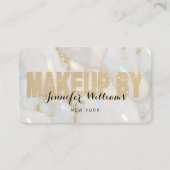 Elegante Opal Stone Custom QR Code Make-up Artist Visitekaartje (Voorkant)