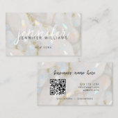Elegante Opal Stone Custom QR Code Uniek Visitekaartje (Voorkant / Achterkant)