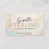 Elegante Opal Stone Script moderne QR-code Visitekaartje (Voorkant)