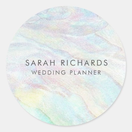 Elegante Opal Wedding Planner Eenvoudig Ronde Sticker (Voorkant)