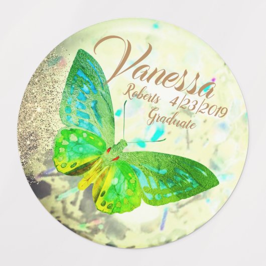 Elegante Opal zilveren gouden vlinders Labels (Design 2)