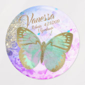 Elegante Opal zilveren gouden vlinders Labels (Design 1)