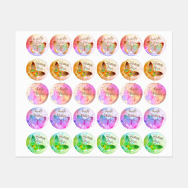 Elegante Opal Zilveren Gouden Vlinders Labels