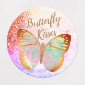 Elegante Opal Zilveren Gouden Vlinders Labels (Design 1)