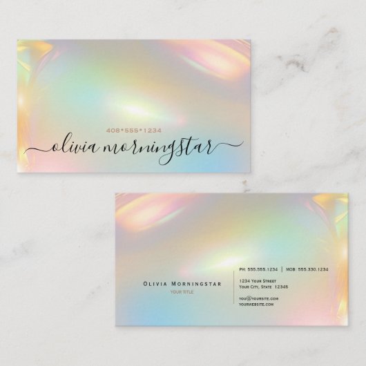 Elegante Opalescente Abstract Visitekaartje (Voorkant / Achterkant)