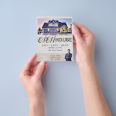 Elegante open huis vastgoedmakelaar flyer (Hand)