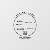 Elegante openingstijden Boutique Kantoor Window Cl Raamsticker (Vel)