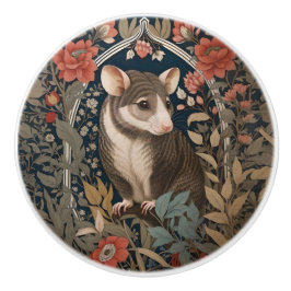Elegante Opossum door William Morris geïnspireerde Keramische Knop