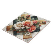 Elegante opstelling van kleurrijke Rozen op marmer Tegeltje (Zijkant)