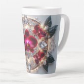 Elegante opstelling van rode orchideeën latte mok (Rechterhoek)