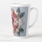 Elegante opstelling van rode orchideeën latte mok (Rechts)