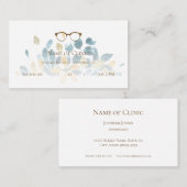 Elegante Optometrist Bloemen Brillen Afspraak Afsprakenkaartje (Voorkant / Achterkant)