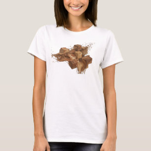 Elegante Oranje Abstracte Kubussen Visueel Design T-shirt