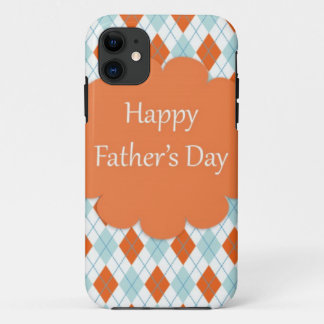 Elegante Oranje Argyle Pattern Dad Case-Mate iPhone Case