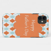 Elegante Oranje Argyle Pattern Dad Case-Mate iPhone Case (Achterkant (horizontaal))