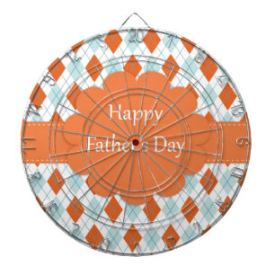 Elegante Oranje Argyle Pattern Dad Dartbord