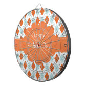 Elegante Oranje Argyle Pattern Dad Dartbord (Voorkant Rechts)