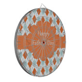 Elegante Oranje Argyle Pattern Dad Dartbord (Voorkant Links)