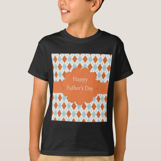 Elegante Oranje Argyle Pattern Dad T-shirt (Voorkant)