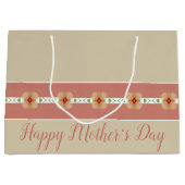 Elegante Oranje bloemen Groot Cadeauzakje (Voorkant)