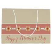 Elegante Oranje bloemen Groot Cadeauzakje (Achterkant)