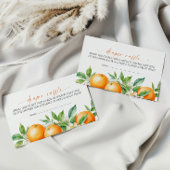 Elegante Oranje Bloemen Luier Raffle Informatiekaartje