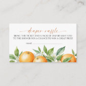 Elegante Oranje Bloemen Luier Raffle Informatiekaartje (Voorkant)