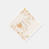 Elegante Oranje Bloemen Onze Kleine Pompoen Verjaa Servet (Hoek)