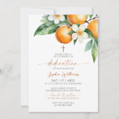 Elegante Oranje Bloemen Toewijding Kaart (Voorkant)