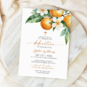 Elegante Oranje Bloemen Toewijding Kaart