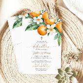 Elegante Oranje Bloemen Toewijding Kaart