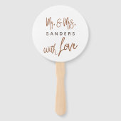 Elegante oranje bloemenbruiloft foto dank u handwaaier (Achterkant)