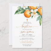 Elegante Oranje bloemendoop Kaart (Voorkant)