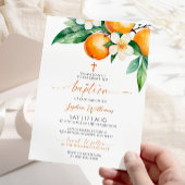 Elegante Oranje bloemendoop Kaart