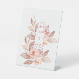 Elegante Oranje bloementrouwkaarten en geschenken Reclamebord Met Voetstuk