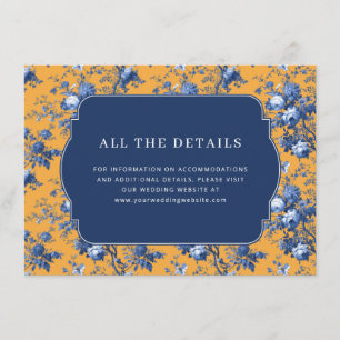 Elegante Oranje Bloemmotief Informatiekaartje